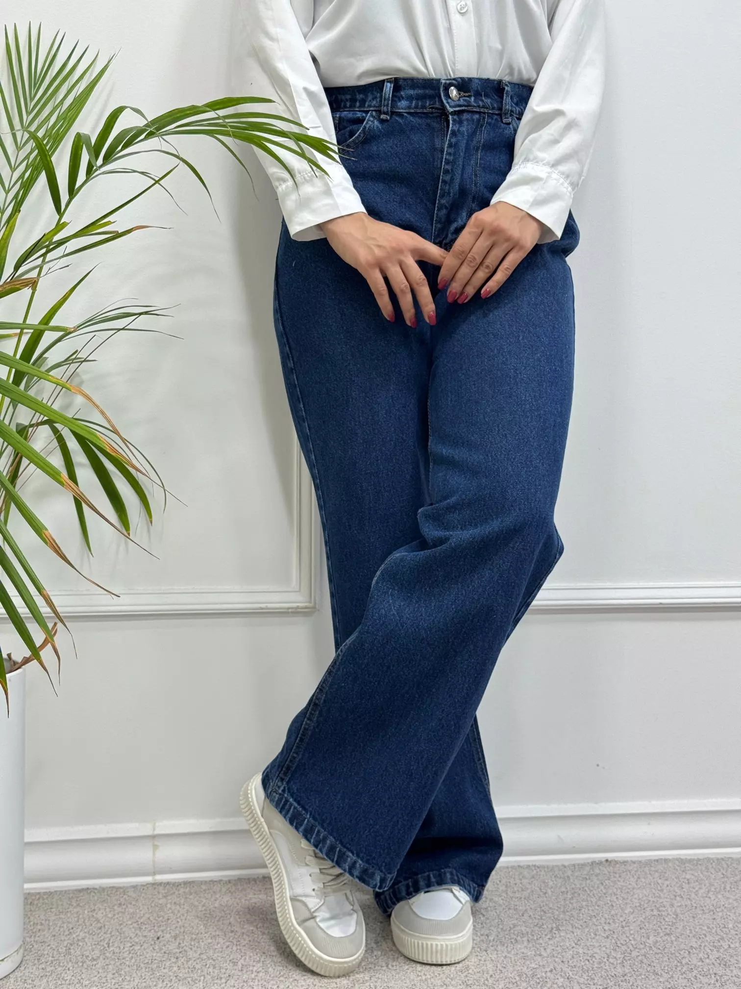 شلوار جین نیم بگ دنیز